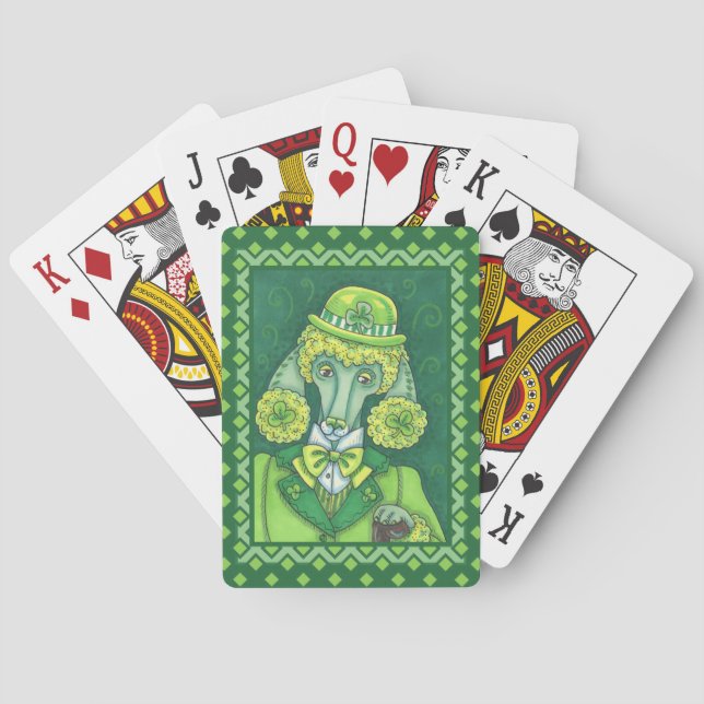 S. PADDY'S IRISH GRÖNT FRANSK PUDEL, LUCKY HUND CASINOKORT (Baksidan)