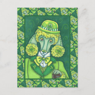 S. PADDY'S IRISH GRÖNT FRANSK PUDEL, LUCKY HUND HELG VYKORT