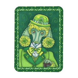 S. PADDY'S IRISH GRÖNT FRANSK PUDEL, LUCKY HUND MAGNET