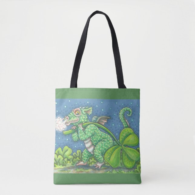 S. PATRICK'S DAY IRISH DRAGON TOTE BAG TYGKASSE (Framsida)