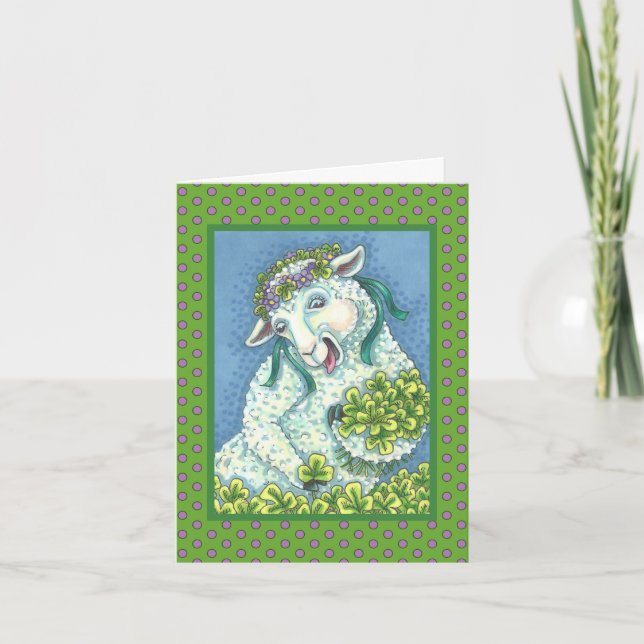 S. PATRICK'S DAY IRISH EWE GREETING CARD Verse Kort (Framsida)