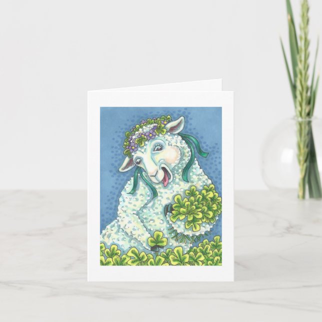 S. PATRICK'S DAY IRISH EWE HÄLSNING NOTE CARD B KORT (Framsida)