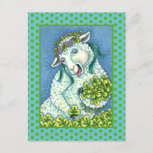 S. PATRICK'S DAY IRISH EWE, SHEEP & SHAMROCKS VYKORT