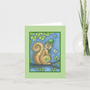 S. PATRICKS DAY IRISH SQUIRREL GREETING CARD Vers Kort