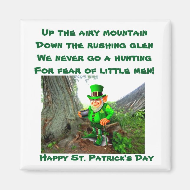 S. PATRICK'S DAY LEPRECHAUN DIKT magnet (Framsidan)