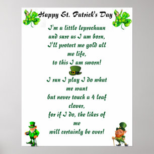 S. PATRICK'S DAY LEPRECHAUN DIKT POSTER
