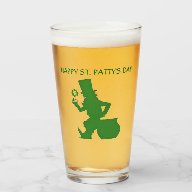 S. PATRICK'S DAY LEPRECHAUN glass Glaskopp (Framsida fylld)