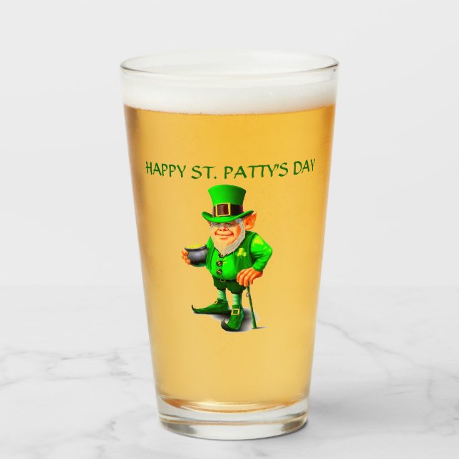 S. PATRICK'S DAY LEPRECHAUN glass Glaskopp (Framsida fylld)
