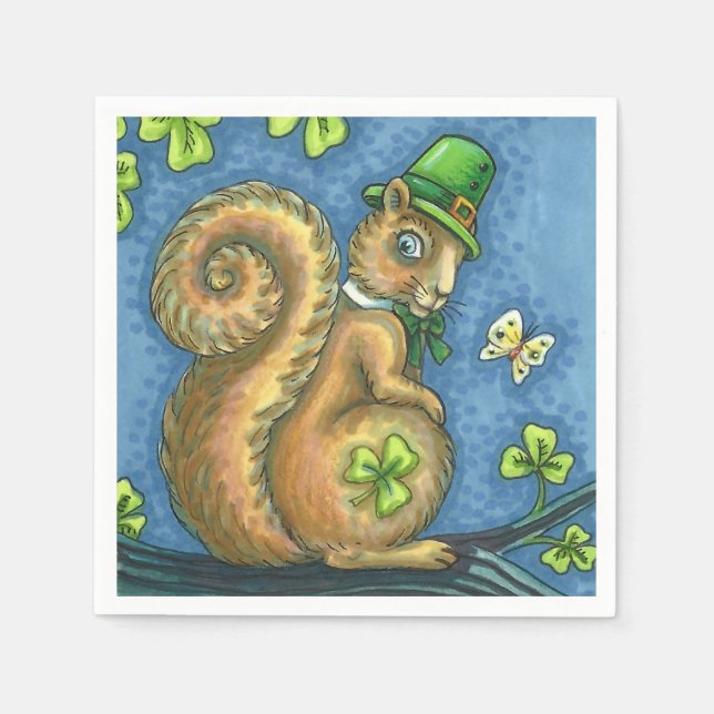 S. PATRICK'S DAY LEPRECHAUN IRISH SQUIRREL, Lucky Pappersservett (Framsidan)