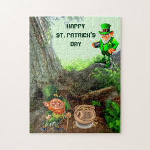 S. PATRICK'S DAY LEPRECHAUN JIGSAW PUZZLE PUSSEL