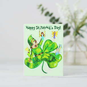 S. PATRICK'S DAY LEPRECHAUN OCH FARIES VYKORT