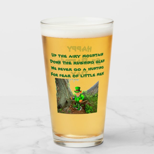 S. PATRICK'S DAY LEPRECHAUN RHYME glass Glaskopp (Framsida fylld)