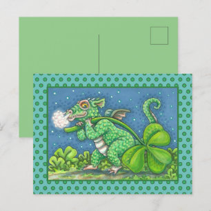 S. PATRICK'S DAY LITTLE IRISH DRAGON FANTASY HELG VYKORT