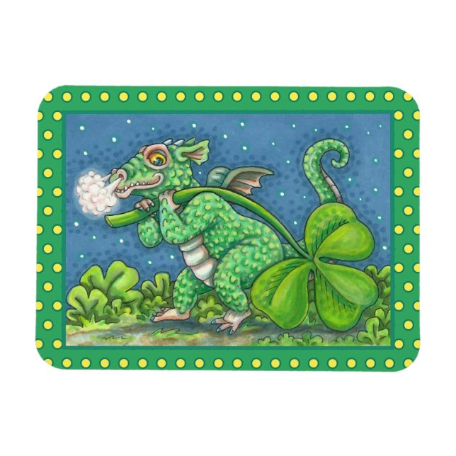 S. PATRICK'S DAY LITTLE IRISH DRAGON FANTASY MAGNET (Horisontell)
