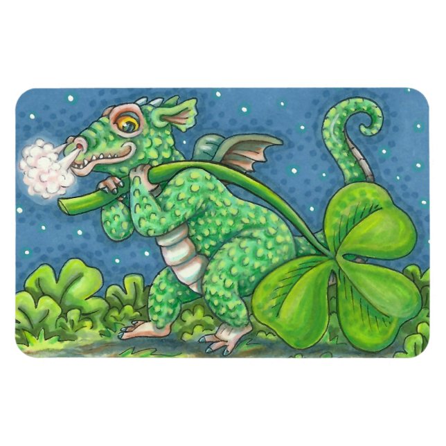 S. PATRICK'S DAY LITTLE IRISH DRAGON FANTASY MAGNET (Horisontell)