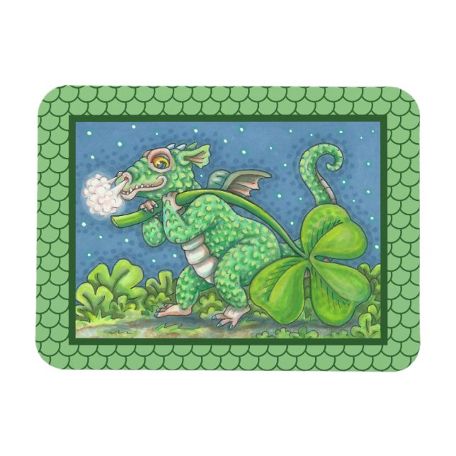 S. PATRICK'S DAY LITTLE IRISH DRAGON  MAGNET (Horisontell)