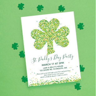 S. PATRICK'S DAY Party Sharmock-vykort Inbjudan Vykort