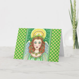S. PATRICK'S DAY SHAMROCK ANGEL, IRISH BLESSINGS HELGKORT