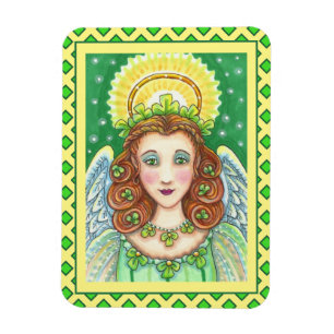 S. PATRICK'S DAY SHAMROCK ANGEL, IRISH BLESSINGS MAGNET