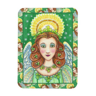 S. PATRICK'S DAY SHAMROCK ANGEL, IRISH BLESSINGS MAGNET