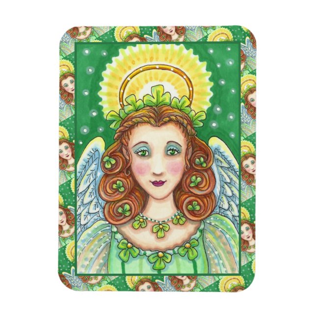S. PATRICK'S DAY SHAMROCK ANGEL, IRISH BLESSINGS MAGNET (Vertikal)