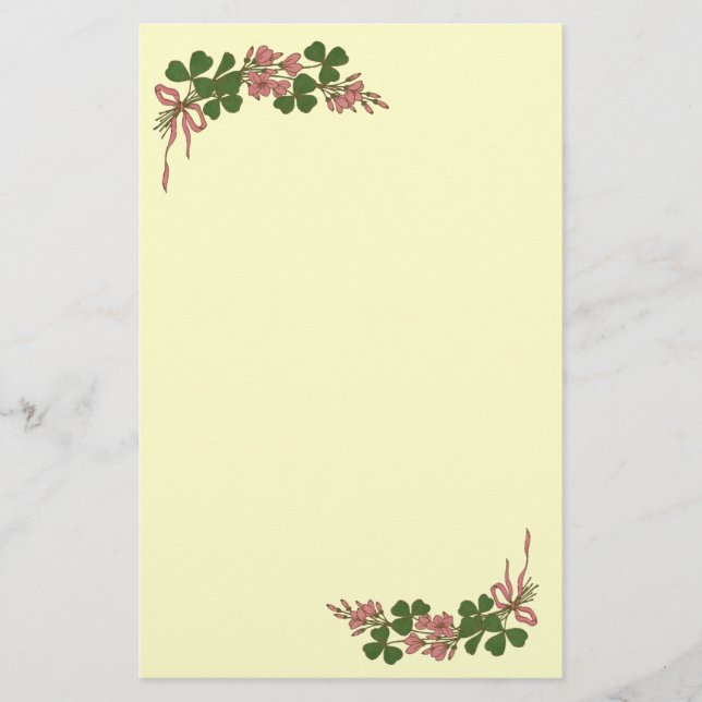 S. PATRICK'S DAY /Shamrocks,kräm Brevpapper (Framsida)