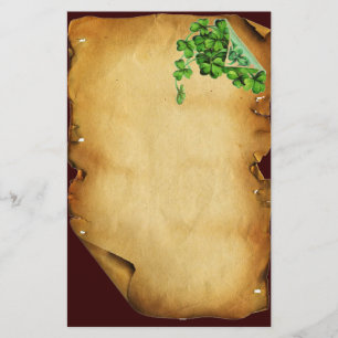 S. PATRICK'S DAY /Shamrocks on Brown Parchment Brevpapper