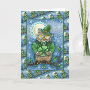 S. PATRICK'S DAY UGGLA, 4 LÖV KLÖVER LEPRECHAUN HELGKORT