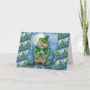 S. PATRICK'S DAY UGGLA, 4 LÖV KLÖVER LEPRECHAUN HELGKORT