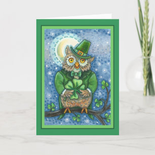 S. PATRICK'S DAY UGGLA, 4 LÖV KLÖVER LEPRECHAUN HELGKORT