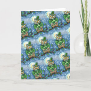 S. PATRICK'S DAY UGGLA, 4 LÖV KLÖVER LEPRECHAUN HELGKORT