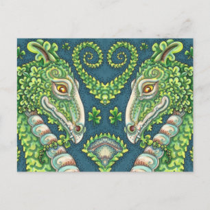 S. PATRICKS GRÖNT SHAMROCK DRAGON, IRISH FANTASY HELG VYKORT