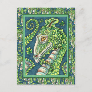 S. PATRICKS GRÖNT SHAMROCK DRAGON, IRISH FANTASY VYKORT