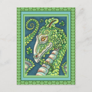 S. PATRICKS GRÖNT SHAMROCK DRAGON, IRISH FANTASY VYKORT