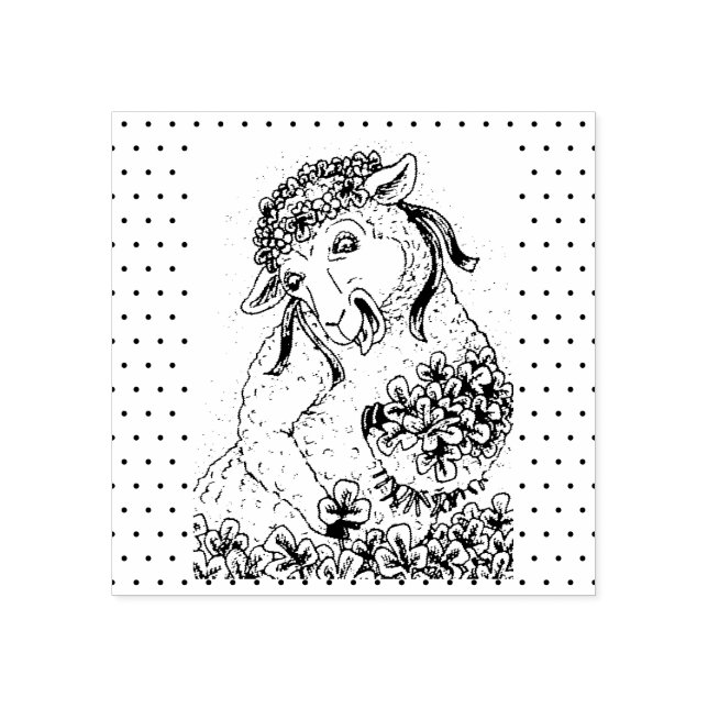 S. PATRICK'S IRISH EWE and SHAMROCKS GUBBER FRIMÄR Stämpel (Tryck)