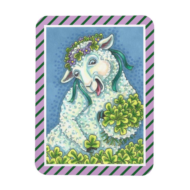 S. PATRICK'S IRISH EWE & SHAMROCKS MAGNET (Vertikal)