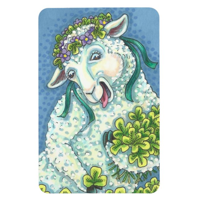 S. PATRICK'S IRISH EWE & SHAMROCKS MAGNET (Vertikal)