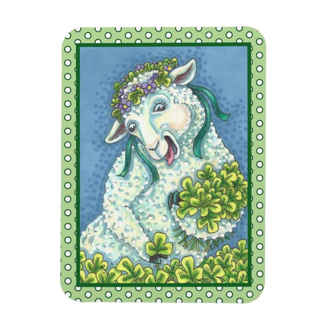 S. PATRICK'S IRISH EWE & SHAMROCKS MAGNET (Vertikal)
