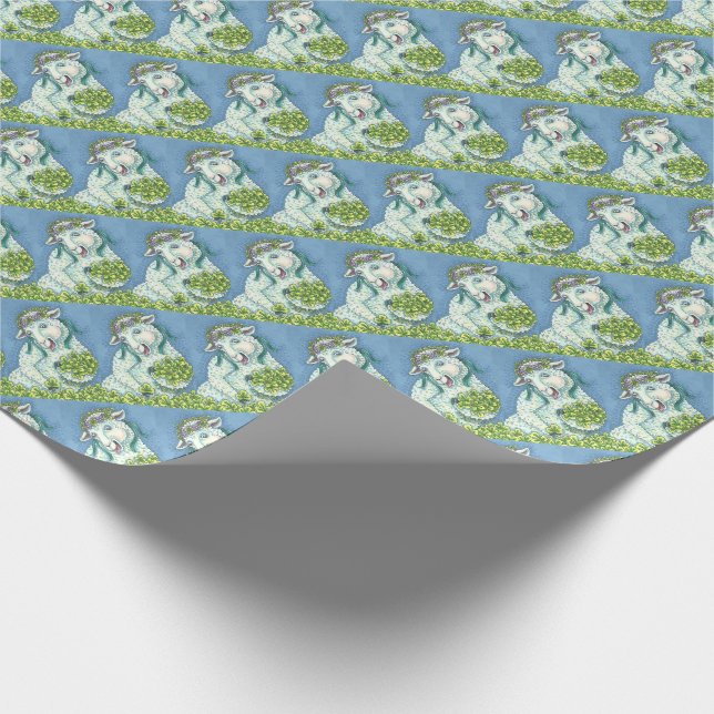 S. PATRICK'S IRISH EWE & SHAMROCKS WRAPPING PAPPER PRESENTPAPPER (Hörn)