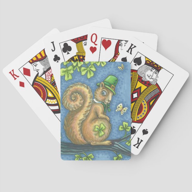 S. PATRICK'S IRISH SQUIRREL PLAYING CARDS Poker Casinokort (Baksidan)