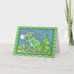 S. PATRICK'S LITTLE IRISH DRAGON GREETING Card Kort