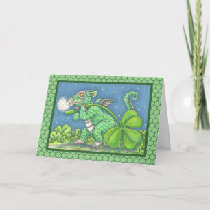 S. PATRICK'S LITTLE IRISH DRAGON GREETING Card Kort
