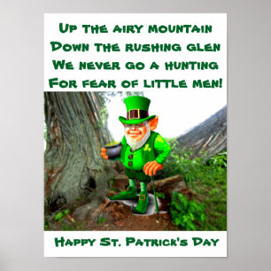 S. PATRIKES DAGLIGA LEPRECHAUN-DIKT poster