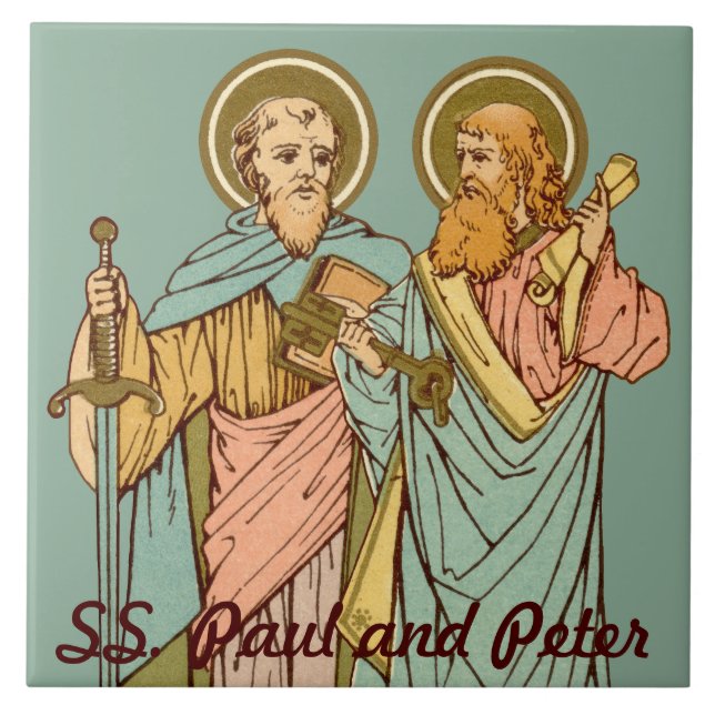 S. Paul och Peter, Apostles (RLS 13 & 14) Kakelplatta (Framsidan)