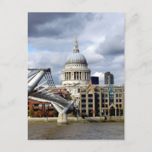 S Paul's Cathedral-Millennium Bridge-London Vykort