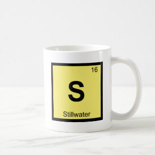 S - Periodiskt bord för Stillwater Oklahoma kemi Kaffemugg