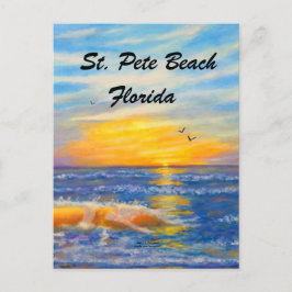 S. PETE BEACH OCEAN VÅGAR POSTCARD VYKORT