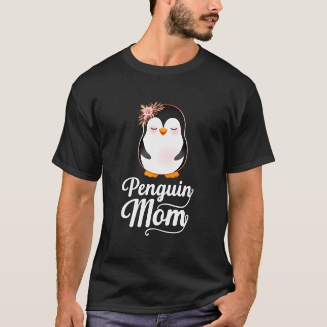 'S Pingvin Mamma Gentoo Pingvin Mama T Shirt (Framsida)