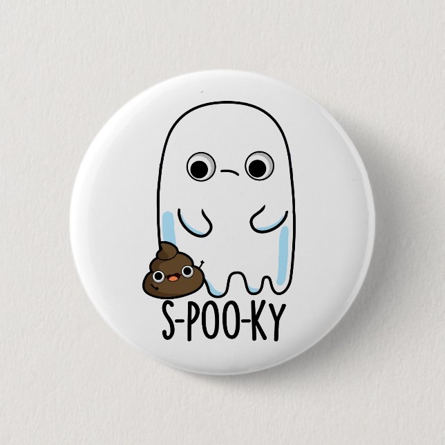 S-poo-ky Funny Ghost Poop Pun Knapp (Framsida)