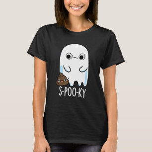 S-poo-ky Funny Ghost Poop Pun Mörk BG T Shirt